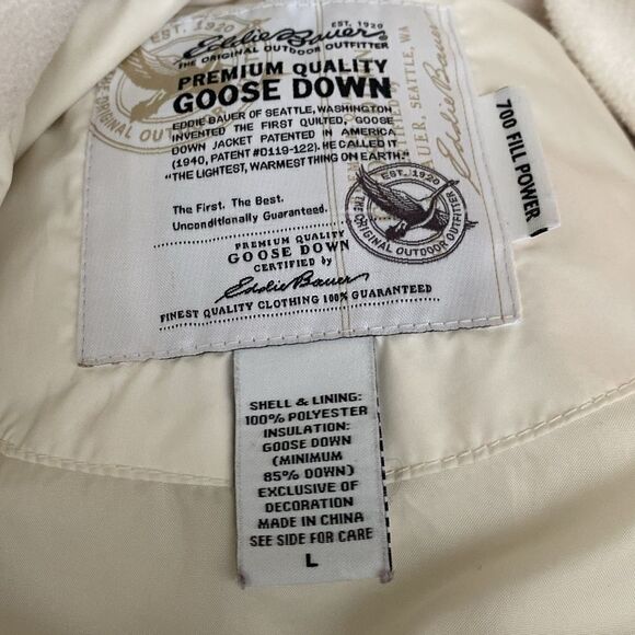 Eddie Bauer EB700 Goose Down Puffer Vest Jacket White - Picture 13 of 14